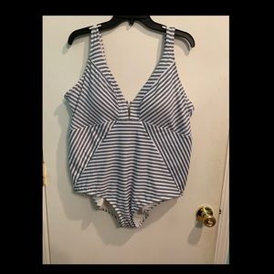 Striped One Piece Swimsuit
